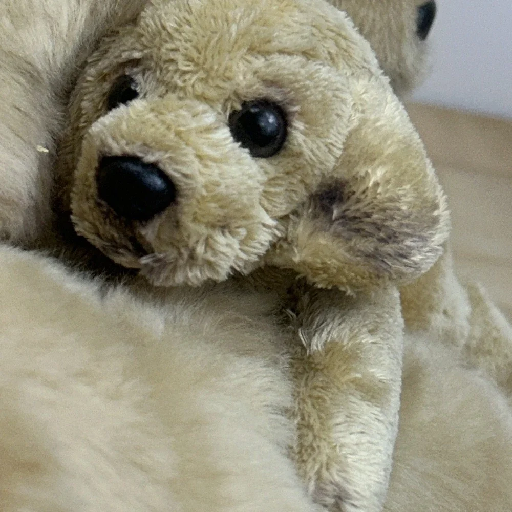 Demdaco Labrador Retriever Plush Momma Dog & Baby Puppy Realistic Stuffed Animal